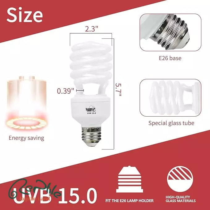  لامپ یووی 15 لاکی هرپ 26 وات (UVB 15-26W-Lucky Herp)